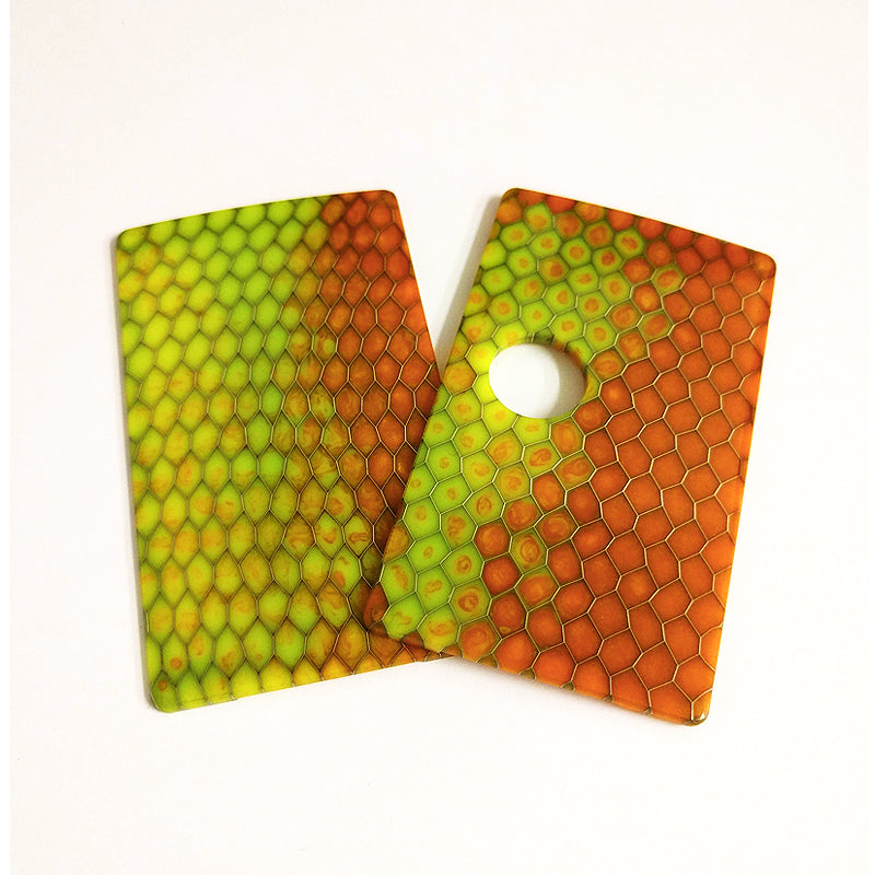 SXK - SXK Billet Box V4 Honeycomb Doors - Orange/Green