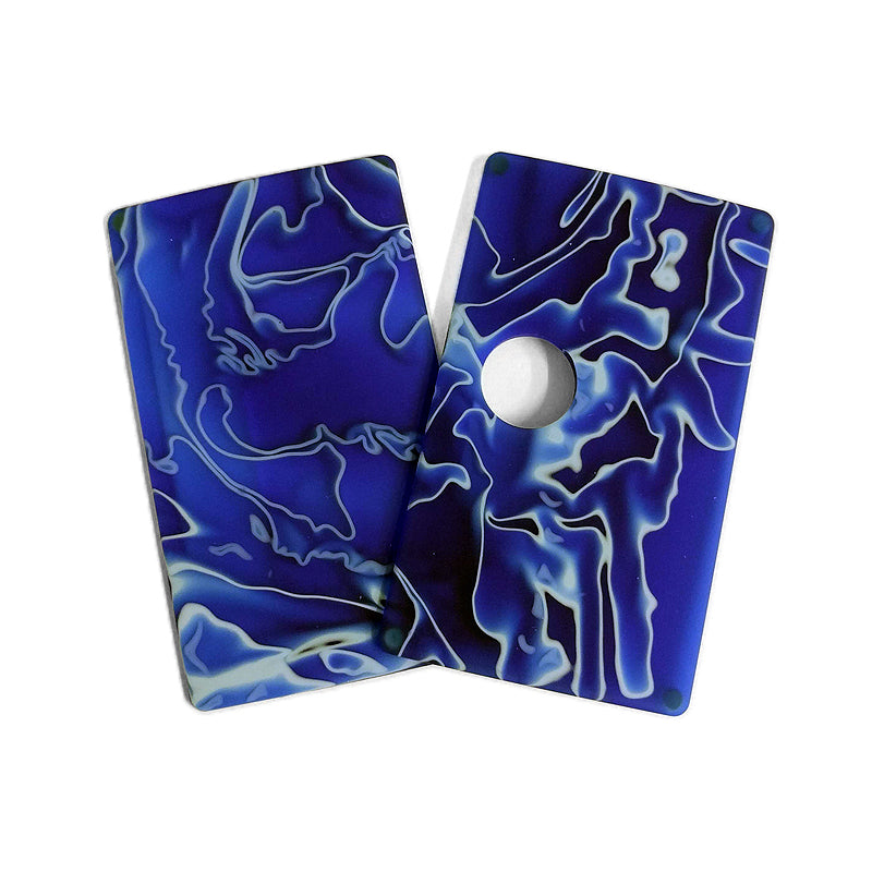 SXK - SXK Billet Box V4 Resin Swirl Doors - Blue/White