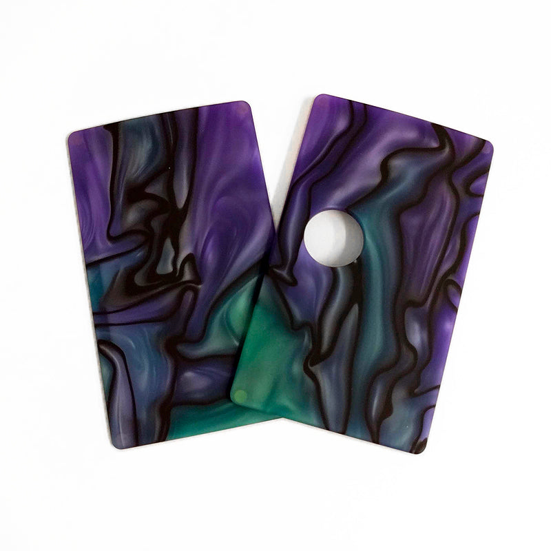 SXK - SXK Billet Box V4 Resin Swirl Doors - Purple/Green