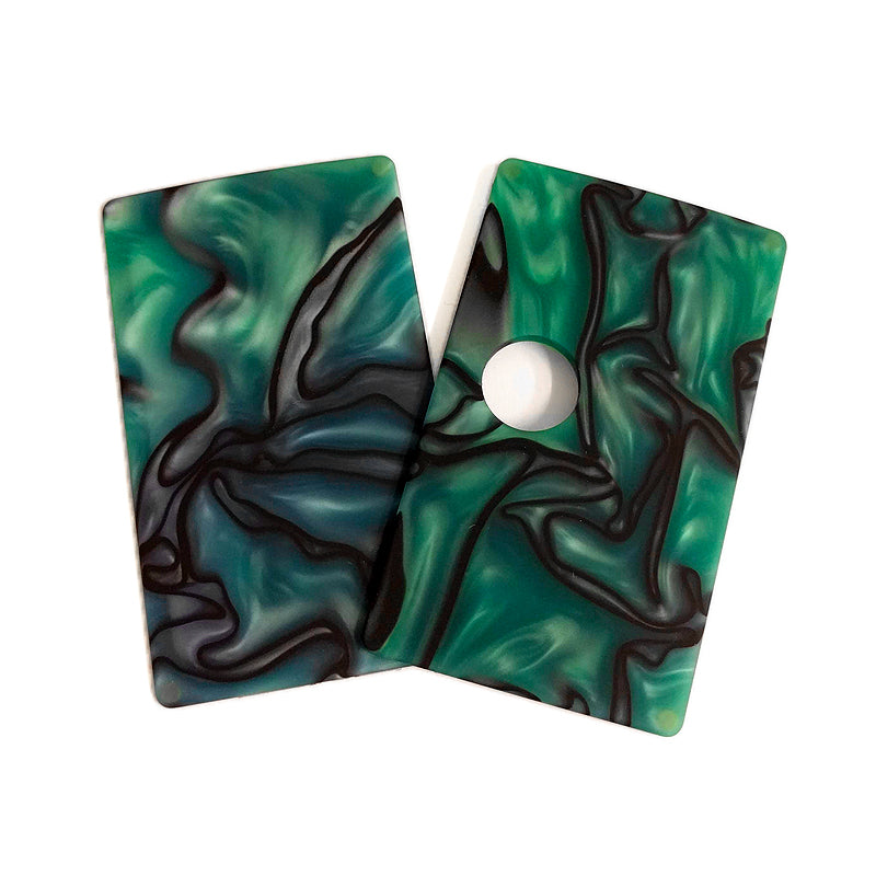 SXK - SXK Billet Box V4 Resin Swirl Doors - Green/Black